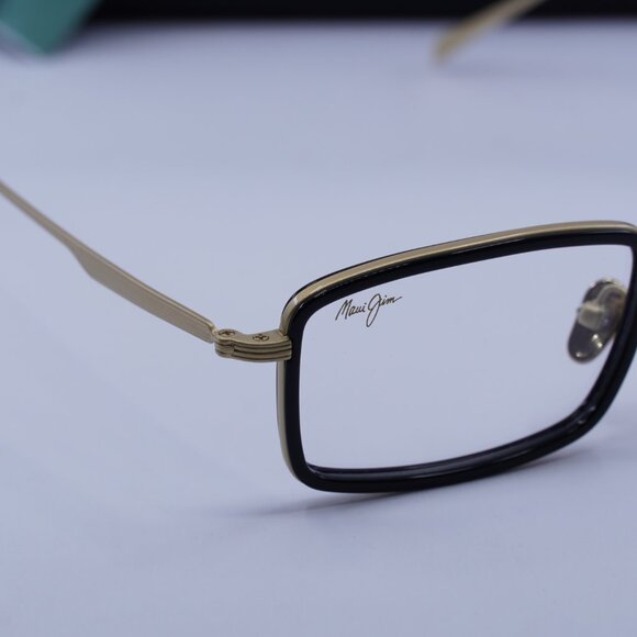 Maui Jim MJO2421 16B Rectangle Eyeglasses - Black/Gold 49mm - Picture 2 of 9